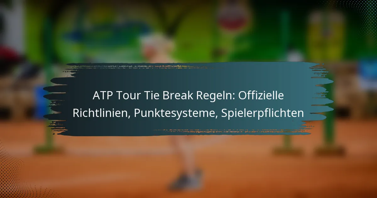 ATP Tour Tie Break Regeln: Offizielle Richtlinien, Punktesysteme, Spielerpflichten