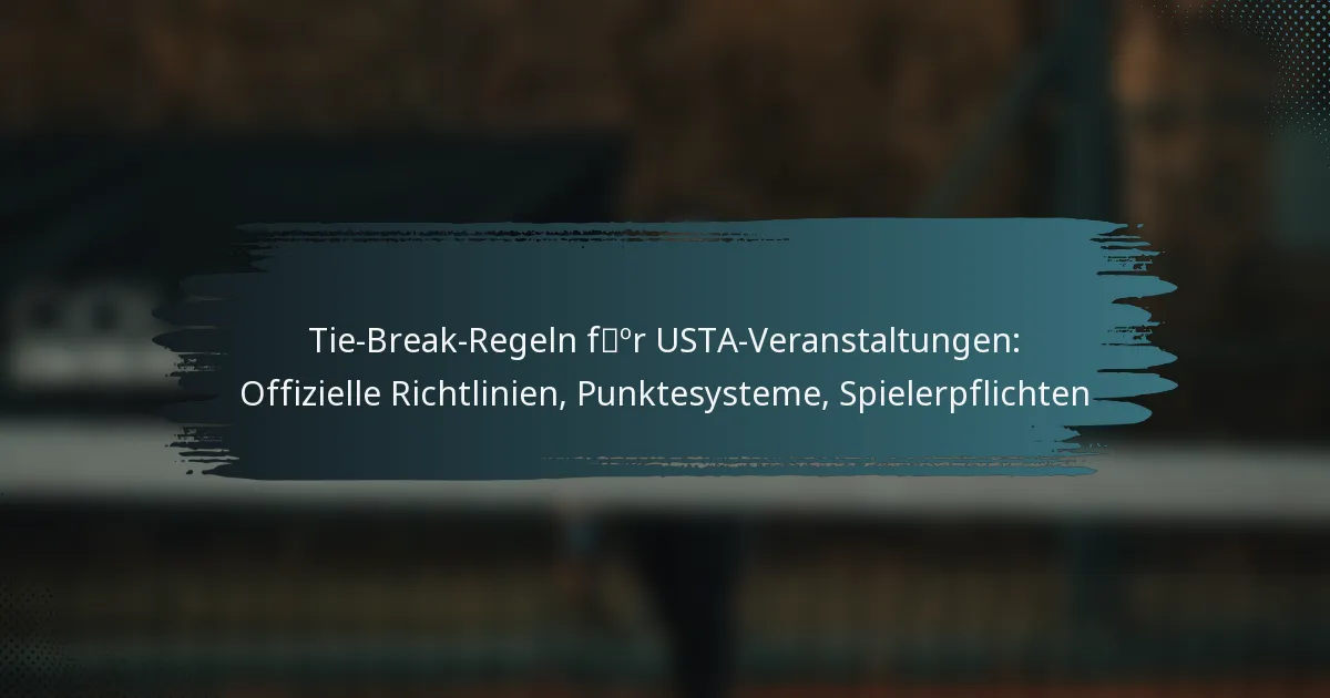 Tie-Break-Regeln für USTA-Veranstaltungen: Offizielle Richtlinien, Punktesysteme, Spielerpflichten