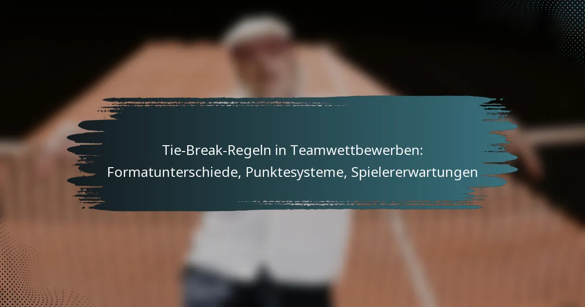 Tie-Break-Regeln in Teamwettbewerben: Formatunterschiede, Punktesysteme, Spielererwartungen