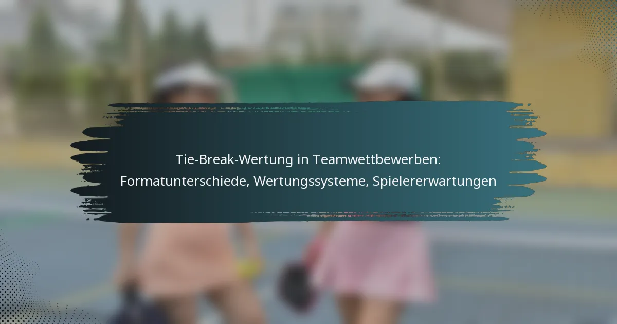 Tie-Break-Wertung in Teamwettbewerben: Formatunterschiede, Wertungssysteme, Spielererwartungen