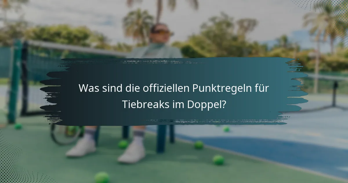Was sind die offiziellen Punktregeln für Tiebreaks im Doppel?