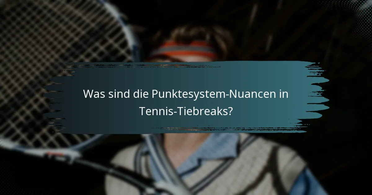 Was sind die Punktesystem-Nuancen in Tennis-Tiebreaks?