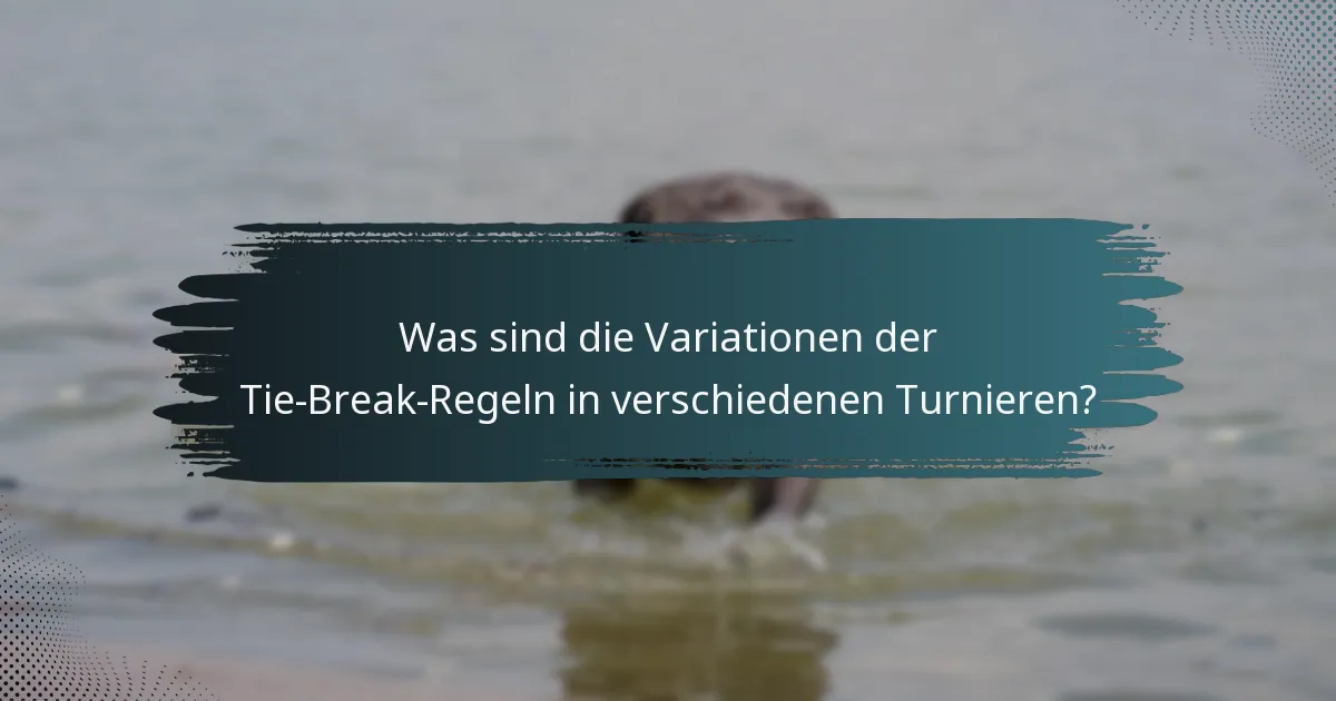 Was sind die Variationen der Tie-Break-Regeln in verschiedenen Turnieren?