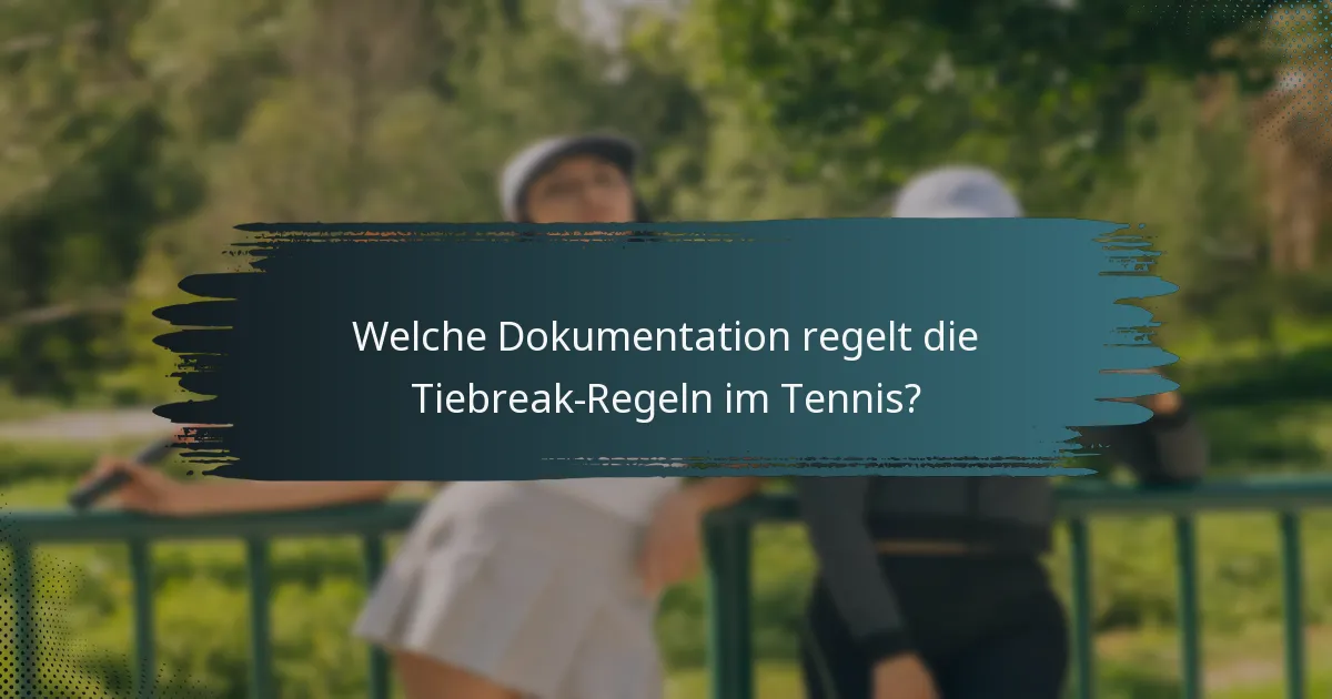 Welche Dokumentation regelt die Tiebreak-Regeln im Tennis?