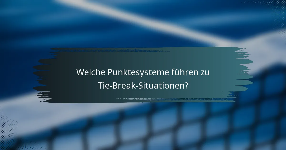 Welche Punktesysteme führen zu Tie-Break-Situationen?