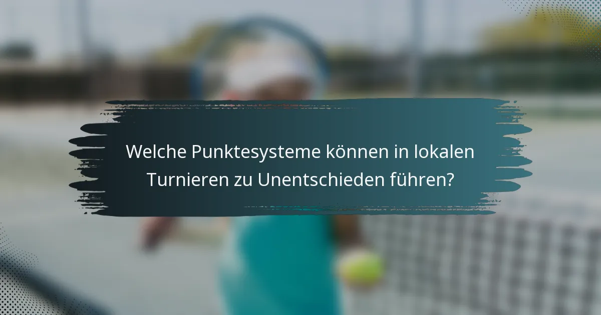 Welche Punktesysteme können in lokalen Turnieren zu Unentschieden führen?