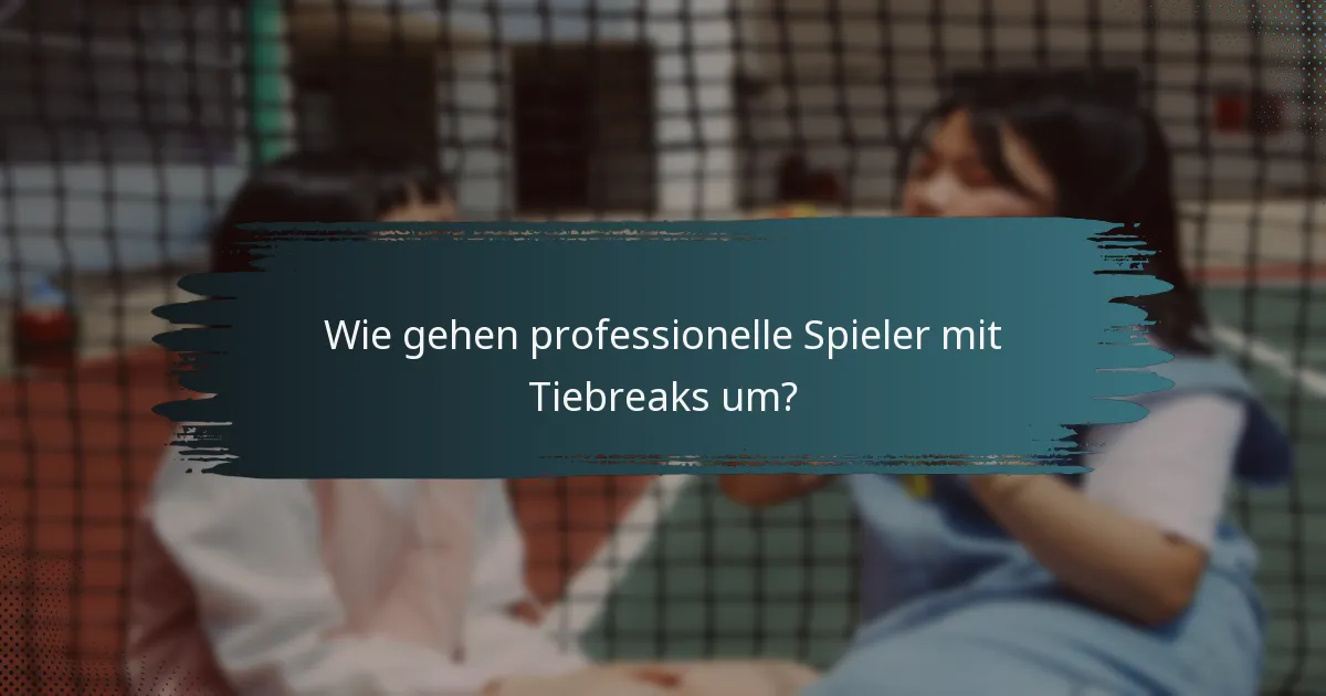 Wie gehen professionelle Spieler mit Tiebreaks um?