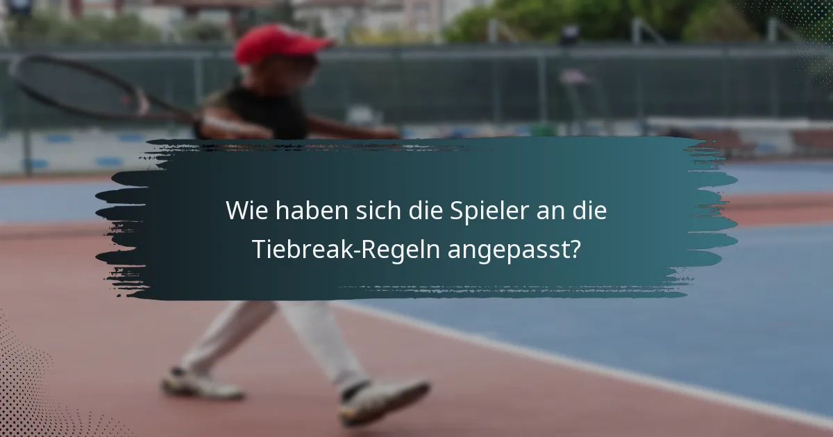 Wie haben sich die Spieler an die Tiebreak-Regeln angepasst?