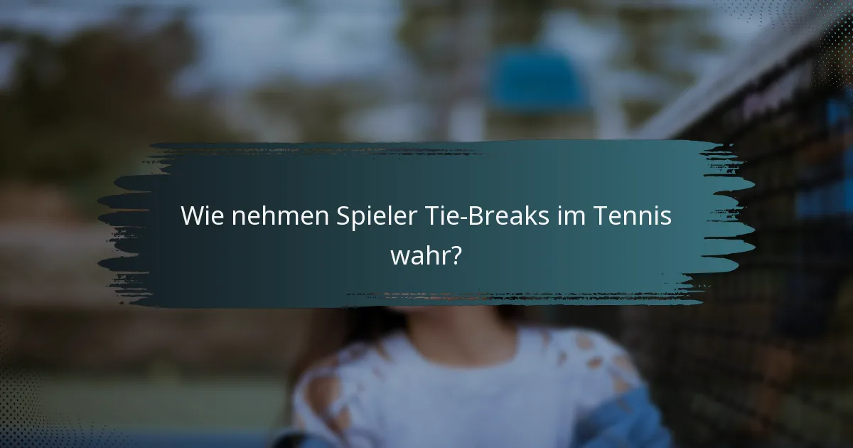Wie nehmen Spieler Tie-Breaks im Tennis wahr?