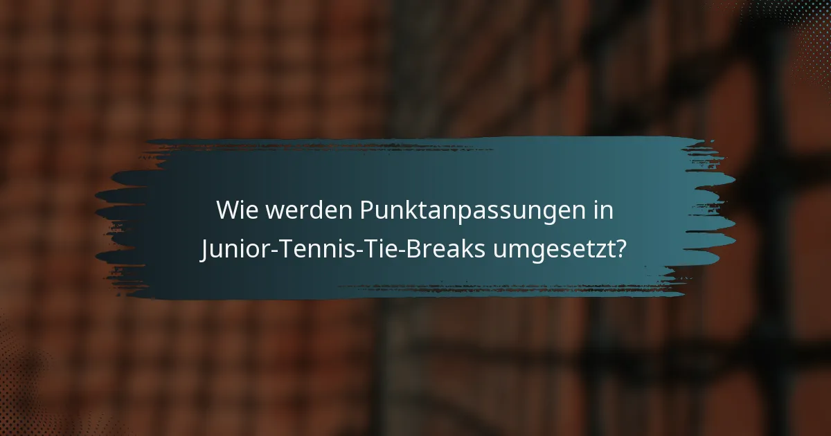 Wie werden Punktanpassungen in Junior-Tennis-Tie-Breaks umgesetzt?