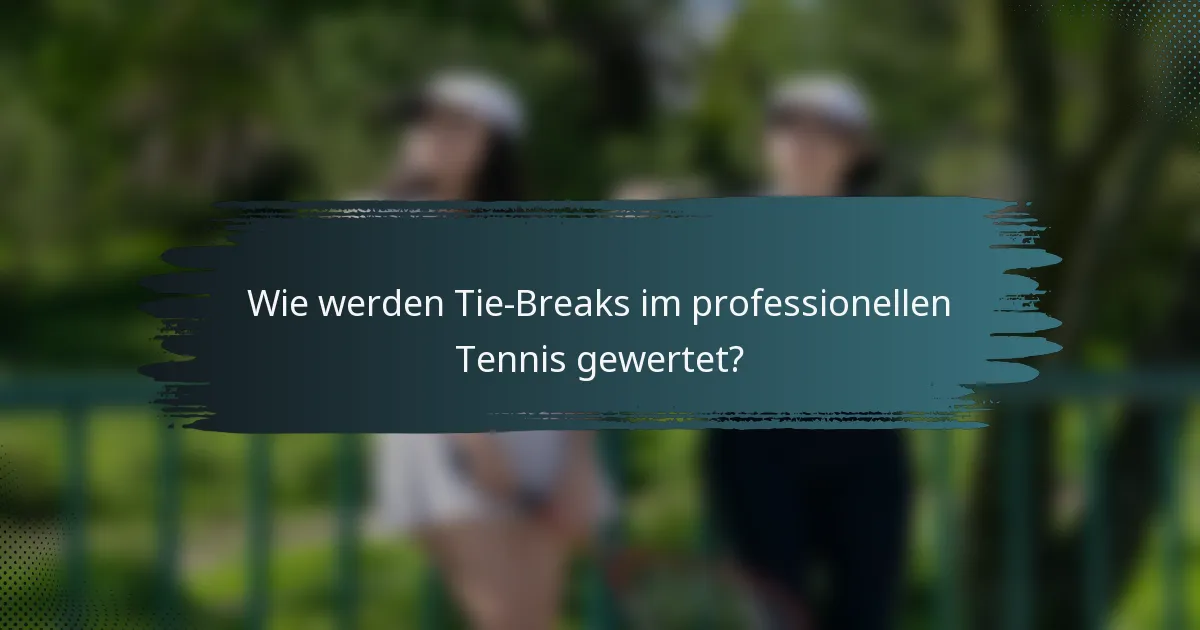 Wie werden Tie-Breaks im professionellen Tennis gewertet?