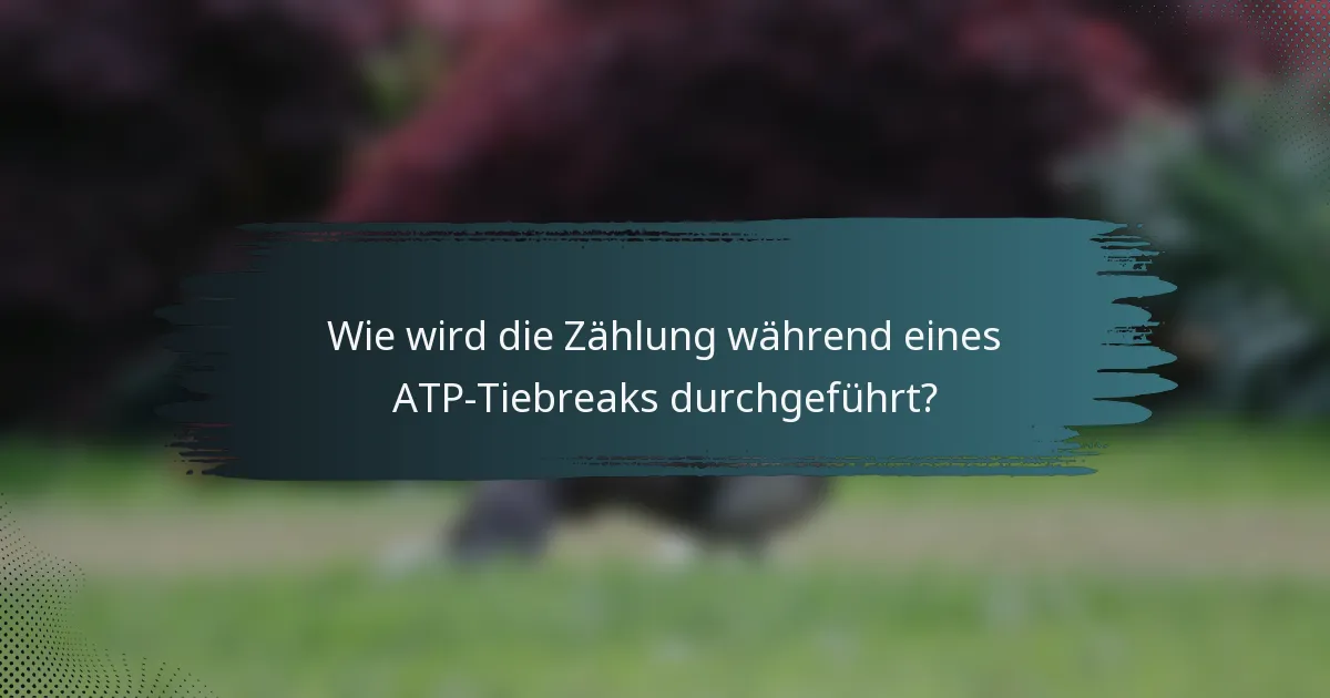 Wie wird die Zählung während eines ATP-Tiebreaks durchgeführt?